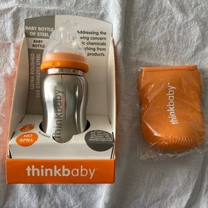 Think Stainless Steel Baby Bottle W Thermal Sleeve